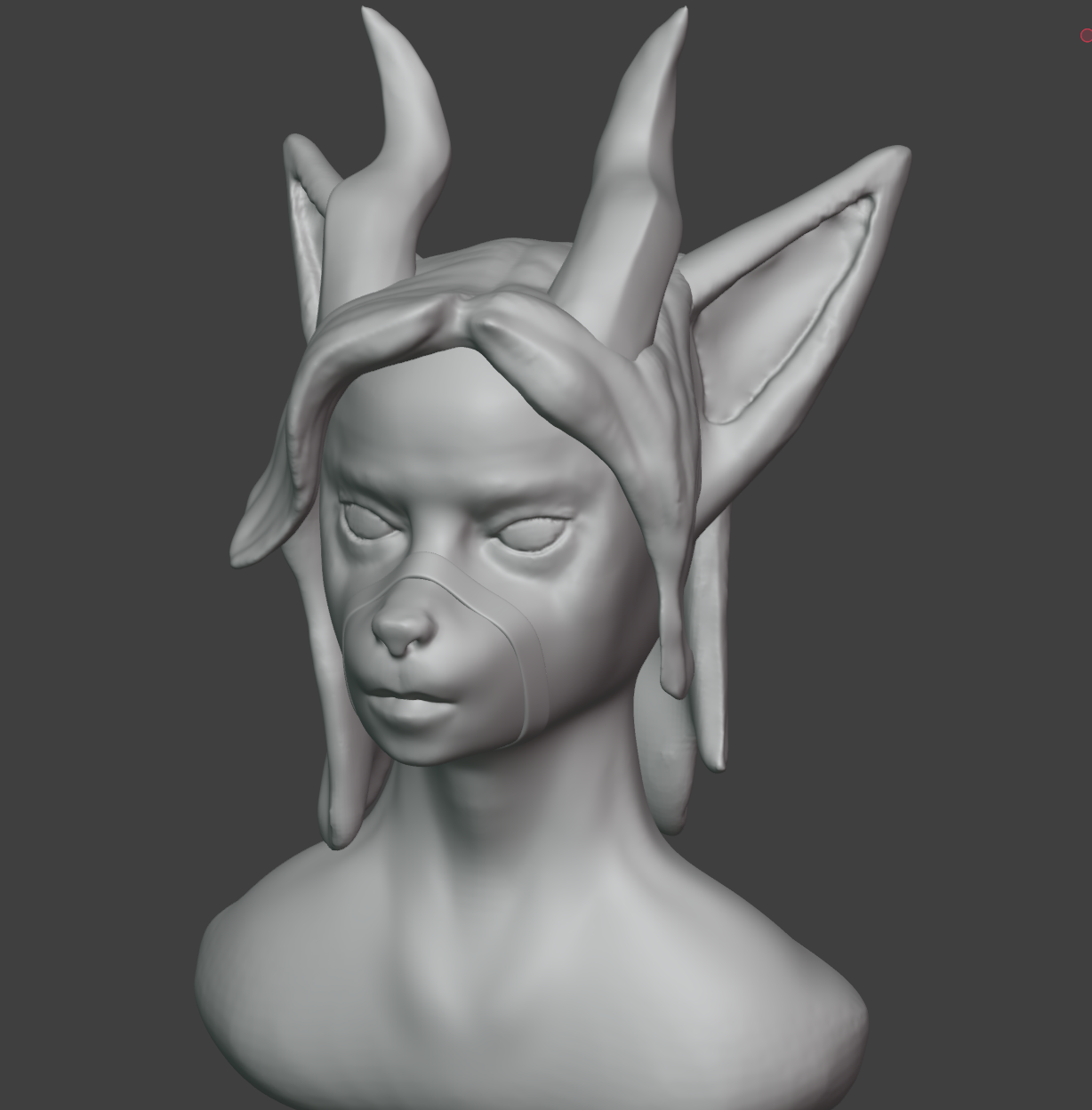 1/4/26 - Anthropromorphic head based on art reference